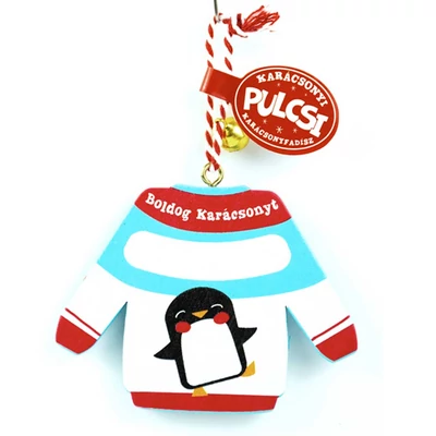 Karácsonyi Pulcsi Dísz: Pingvin - Feliratozható Karácsonyi Pulcsi Dísz: Pingvin - Feliratozható