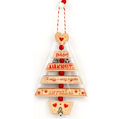 Névre Szóló Karácsonyfadísz - A Világ Legjobb Anyukája