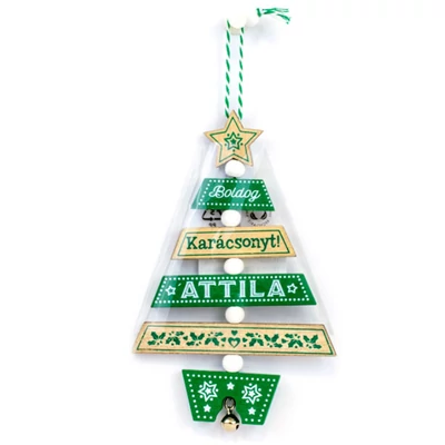 Névre Szóló Karácsonyfadísz - Attila