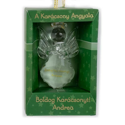A Karácsony Angyala Dísz - Boldog Karácsonyt! Andrea Felirattal