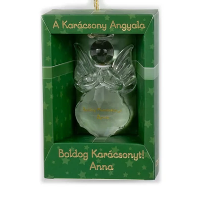 A Karácsony Angyala Dísz - Boldog Karácsonyt! Anna Felirattal