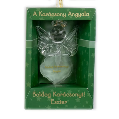 A Karácsony Angyala Dísz - Boldog Karácsonyt! Eszter Felirattal