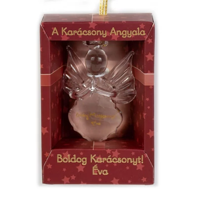 A Karácsony Angyala Dísz - Boldog Karácsonyt! Éva Felirattal