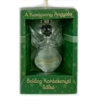 A Karácsony Angyala Dísz - Boldog Karácsonyt! Ildikó Felirattal