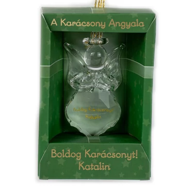 A Karácsony Angyala Dísz - Boldog Karácsonyt! Katalin Felirattal