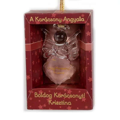 A Karácsony Angyala Dísz - Boldog Karácsonyt! Krisztina Felirattal