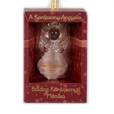 A Karácsony Angyala Dísz - Boldog Karácsonyt! Mónika Felirattal