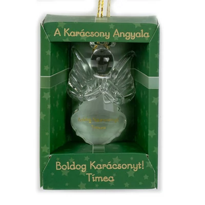 A Karácsony Angyala Dísz - Boldog Karácsonyt! Tímea Felirattal