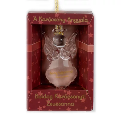 A Karácsony Angyala Dísz - Boldog Karácsonyt! Zsuzsanna Felirattal