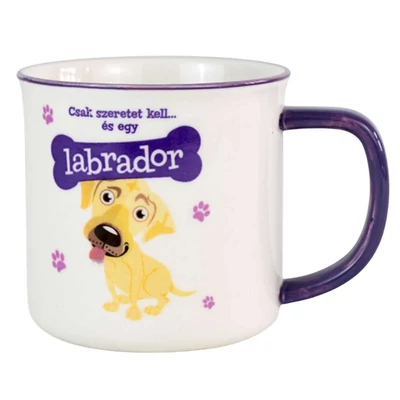 Csak Szeretet Kell és Egy Labrador Ajándék Bögre Kutya Gazdiknak