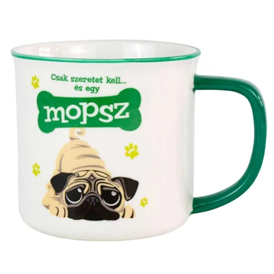 Csak Szeretet Kell és Egy Mopsz Ajándék Bögre Kutya Gazdiknak Csak Szeretet Kell és Egy Mopsz Ajándék Bögre Kutya Gazdiknak