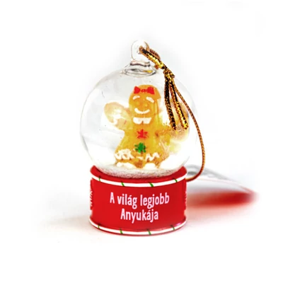 Névre Szóló Hógömb Dísz - A Világ Legjobb Anyukája Felirattal