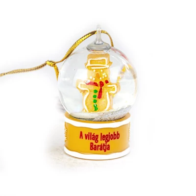 Névre Szóló Hógömb Dísz - A Világ Legjobb Barátja Felirattal