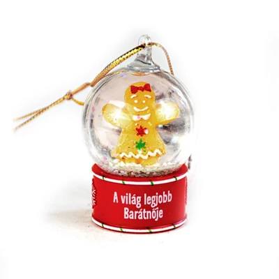 Névre Szóló Hógömb Dísz - A Világ Legjobb Barátnője Felirattal