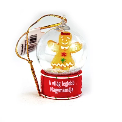 Névre Szóló Hógömb Dísz - A Világ Legjobb Nagymamája Felirattal