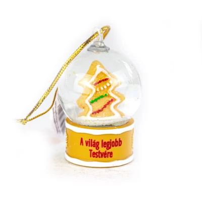 Névre Szóló Hógömb Dísz - A Világ Legjobb Testvére Felirattal