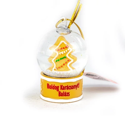 Névre Szóló Hógömb Dísz - Balázs Felirattal