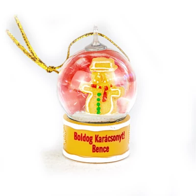 Névre Szóló Hógömb Dísz - Bence Felirattal