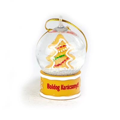 Névre Szóló Hógömb Dísz - Fenyőfa - Boldog Karácsonyt Felirattal
