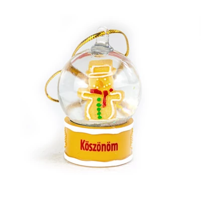 Névre Szóló Hógömb Dísz - Köszönöm Felirattal