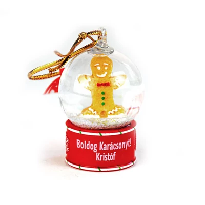 Névre Szóló Hógömb Dísz - Kristóf Felirattal