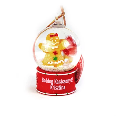 Névre Szóló Hógömb Dísz - Krisztina Felirattal