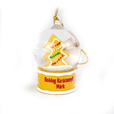 Névre Szóló Hógömb Dísz - Márk Felirattal