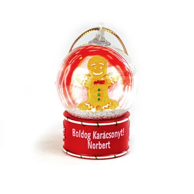 Névre Szóló Hógömb Dísz - Norbert Felirattal