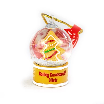 Névre Szóló Hógömb Dísz - Olivér Felirattal