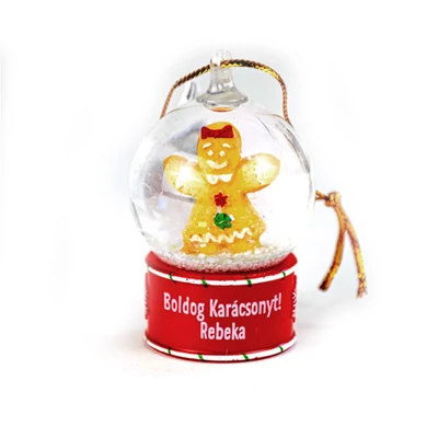 Névre Szóló Hógömb Dísz - Rebeka Felirattal