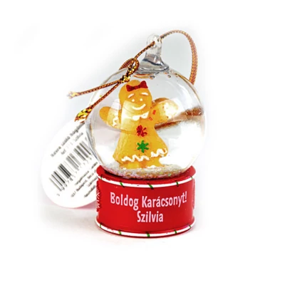 Névre Szóló Hógömb Dísz - Szilvia Felirattal