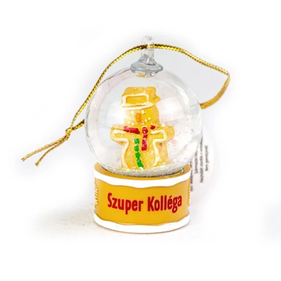 Névre Szóló Hógömb Dísz - Szuper Kolléga Felirattal