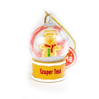 Névre Szóló Hógömb Dísz - Szuper Tesó Felirattal