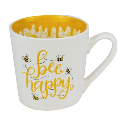 Be Happy Feliratú, Színes Belsejű Lifestyle Bögre