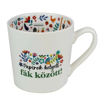 Papírok Között... Feliratú, Színes Belsejű Lifestyle Bögre