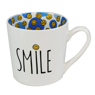 Smile Feliratú, Színes Belsejű Lifestyle Bögre
