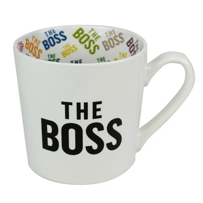 The Boss Feliratú, Színes Belsejű Lifestyle Bögre