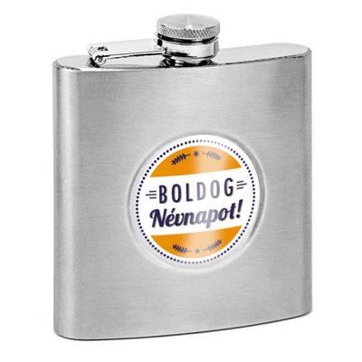 Boldog Névnapot! Feliratú Ajándék Laposüveg