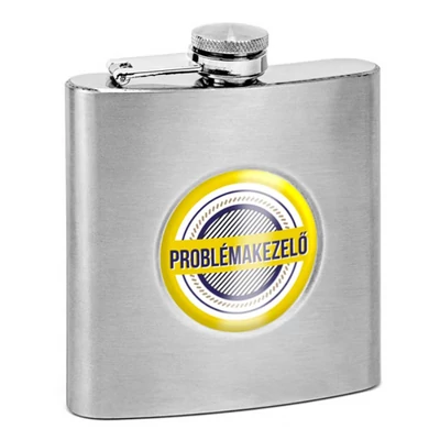 Problémakezelő Feliratú Ajándék Laposüveg