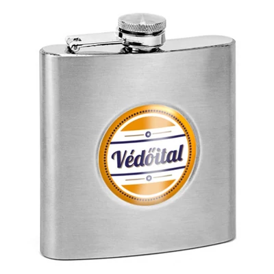 Védőital Feliratú Ajándék Laposüveg