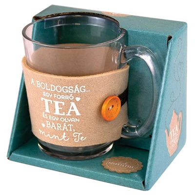 A Boldogság Egy Forró Tea... Üveg Teás Pohár