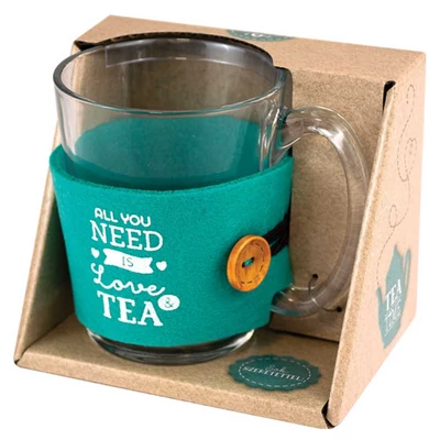 All You Need Is Love &amp; Tea Üveg Teás Pohár