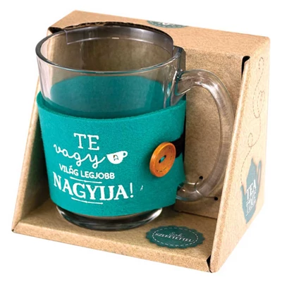 Te Vagy a Világ Legjobb Nagyija Üveg Teás Pohár