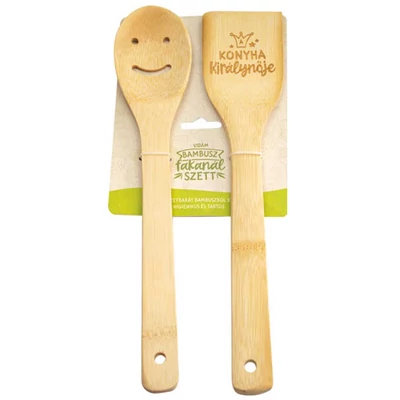 Konyha Királynője Bambusz Ajándék Fakanál Szett Konyha Királynője Bambusz Ajándék Fakanál Szett