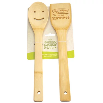Nagymama Konyhája Tele Van... Bambusz Ajándék Fakanál Szett Nagymama Konyhája Tele Van... Bambusz Ajándék Fakanál Szett