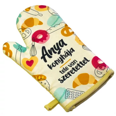 Anya Konyhája Tele Van Szeretettel Ajándék Edényfogó Kesztyű