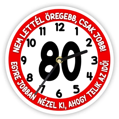 80. Szülinapra Sebességkorlátozó Mintás Falióra