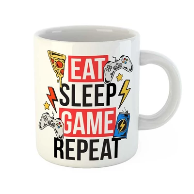 Eat, Sleep, Game, Repeat Ajándék Bögre