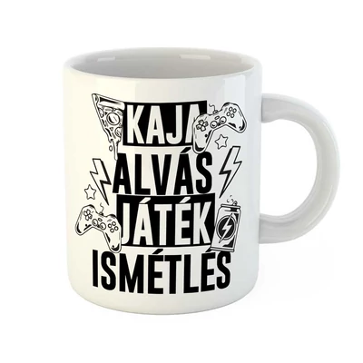 Kaja, Alvás, Játék, Ismétlés Ajándék Bögre Kaja, Alvás, Játék, Ismétlés Ajándék Bögre