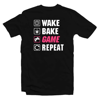 Wake, Bake, Game, Repeat Geek Póló Wake, Bake, Game, Repeat Geek Póló